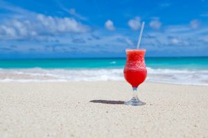 A cocktail on the beach.