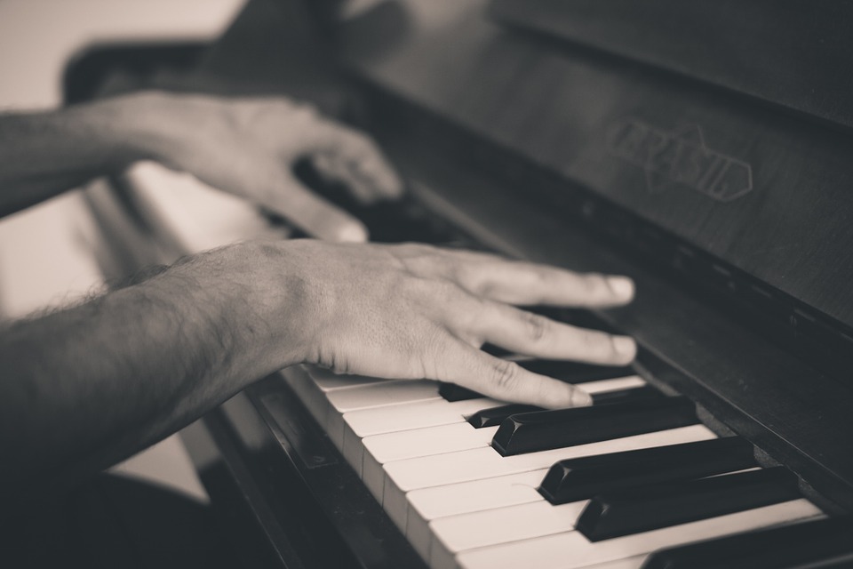 A person playing the piano.