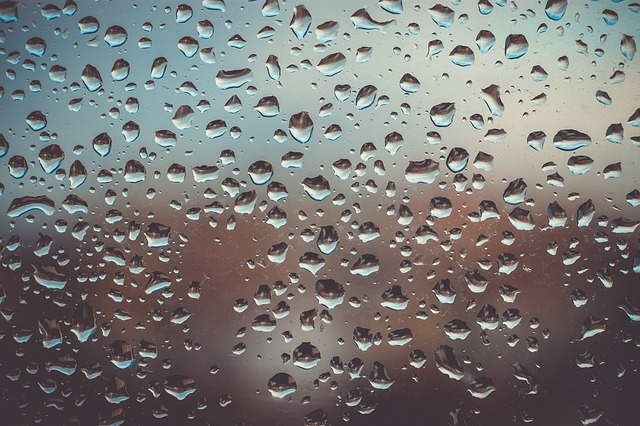 drops of water on glass, representing prevent moisture in your storage unit