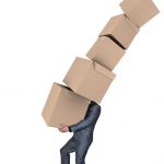 a man carrying boxes, representing guide for a successful moving day